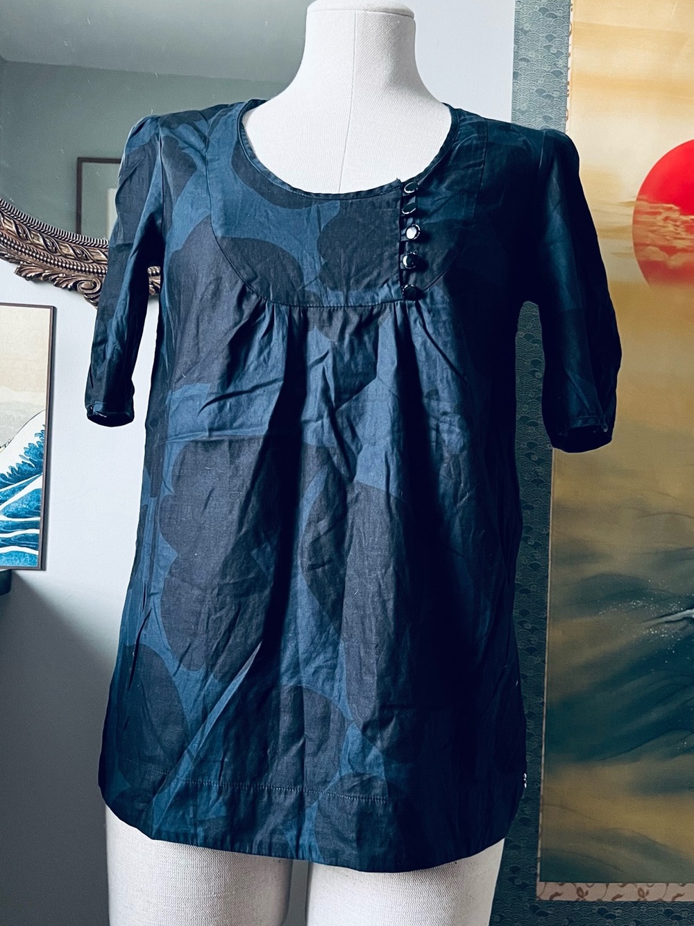 Des Petits Hauts Navy asymmetrical top